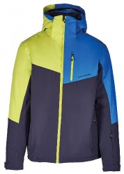 Blizzard Mens Ski Jacket Cervinia, grey - bright blue - neon green