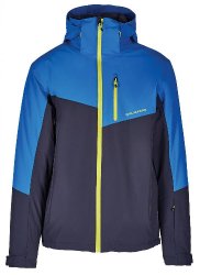 Blizzard Mens Ski Jacket Cervinia, grey - bright blue - neon green zipper