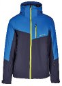 Blizzard Mens Ski Jacket Cervinia, grey - bright blue - neon green zipper