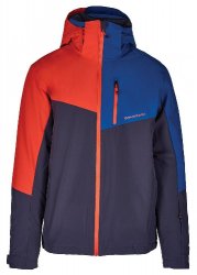 Blizzard Mens Ski Jacket Cervinia, grey - petroleum blue - red