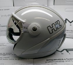 HMR H2 white/silver striped + štít VTS1