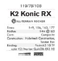 K2 Konic RX + volitelně bez/s vázáním Marker M3 10 Compact Quikclik black