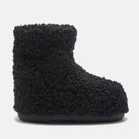 Moon Boot Icon Low No Lace Faux Curly, 001 black