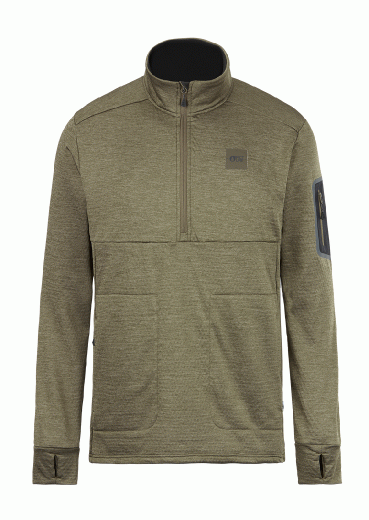 Picture Bake Grid 1/4 zip Fleece dark army green